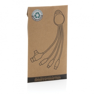 Logotrade promotional giveaways photo of: RCS recycled plastic Ontario 6-in-1 round cable