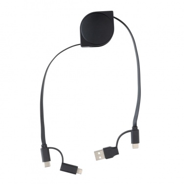 Logo trade business gifts image of: RCS standard recycled plastic and TPE 6-in-1 cable