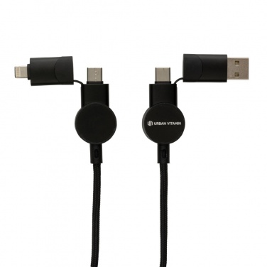 Logo trade corporate gift photo of: Oakland RCS recycled plastic 6-in-1 fast charging 45W cable