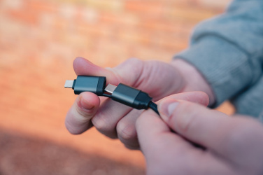 Logotrade advertising product picture of: Terra RCS recycled aluminium retractable 6 in 1 cable