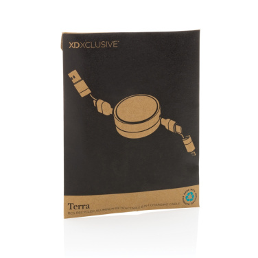 Logotrade promotional merchandise image of: Terra RCS recycled aluminium retractable 6 in 1 cable