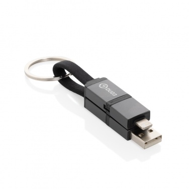 Logotrade promotional item image of: Terra recycled aluminum 4 in 1 60W fast charging cable