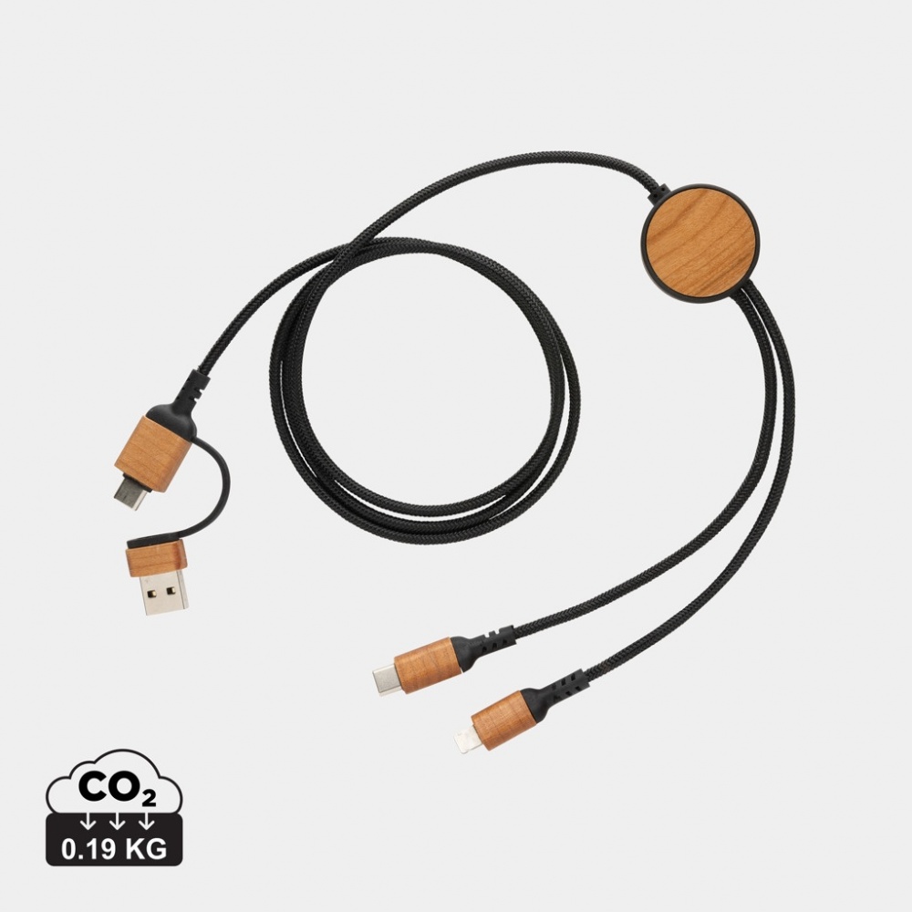 Logotrade promotional item picture of: Ohio RCS certified recycled plastic 6-in-1 cable