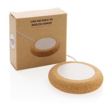 Logo trade business gift photo of: Cork and Wheat 5W wireless charger