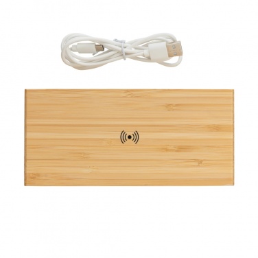 Logotrade promotional products photo of: Bamboo alarm clock with 5W wireless charger
