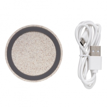 Logotrade promotional gifts photo of: Wheat Straw 5W round wireless charging pad