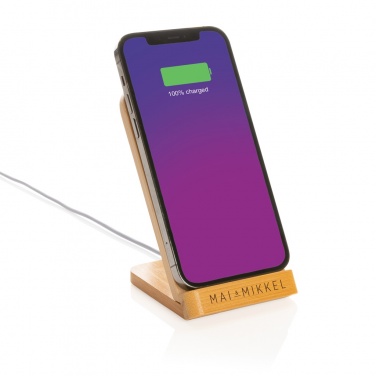 Logotrade business gift image of: Bamboo 5W wireless charging stand