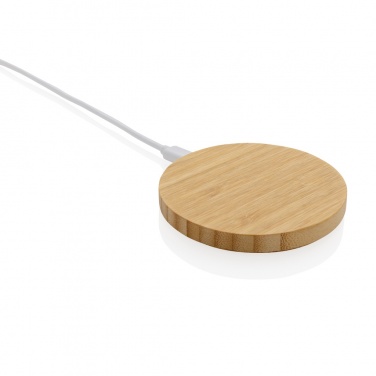 Logo trade promotional item photo of: Bamboo 15W wireless charger