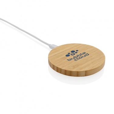 Logotrade business gift image of: Bamboo 15W wireless charger