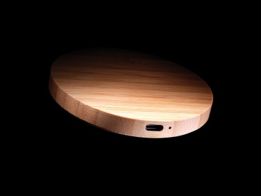 Logotrade promotional item image of: Bamboo 15W wireless charger