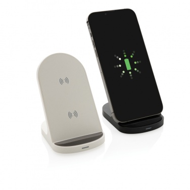 Logo trade promotional gifts picture of: RCS recycled plastic double coil wireless stand 15W