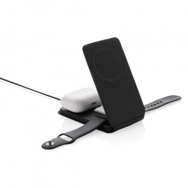 Logotrade promotional products photo of: Swiss Peak RCS rPU 15W  3-in-1 magnetic wireless charger