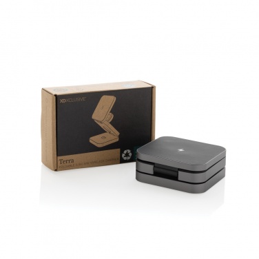 Logotrade promotional product image of: Terra RCS recycled aluminum foldable 3 in 1 15W charger