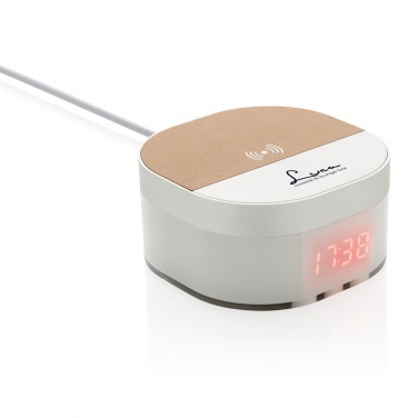 Logo trade promotional item photo of: Aria 5W Wireless Charging Digital Clock