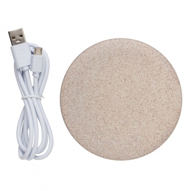 Logo trade promotional giveaways image of: 5W Wheat straw wireless charger