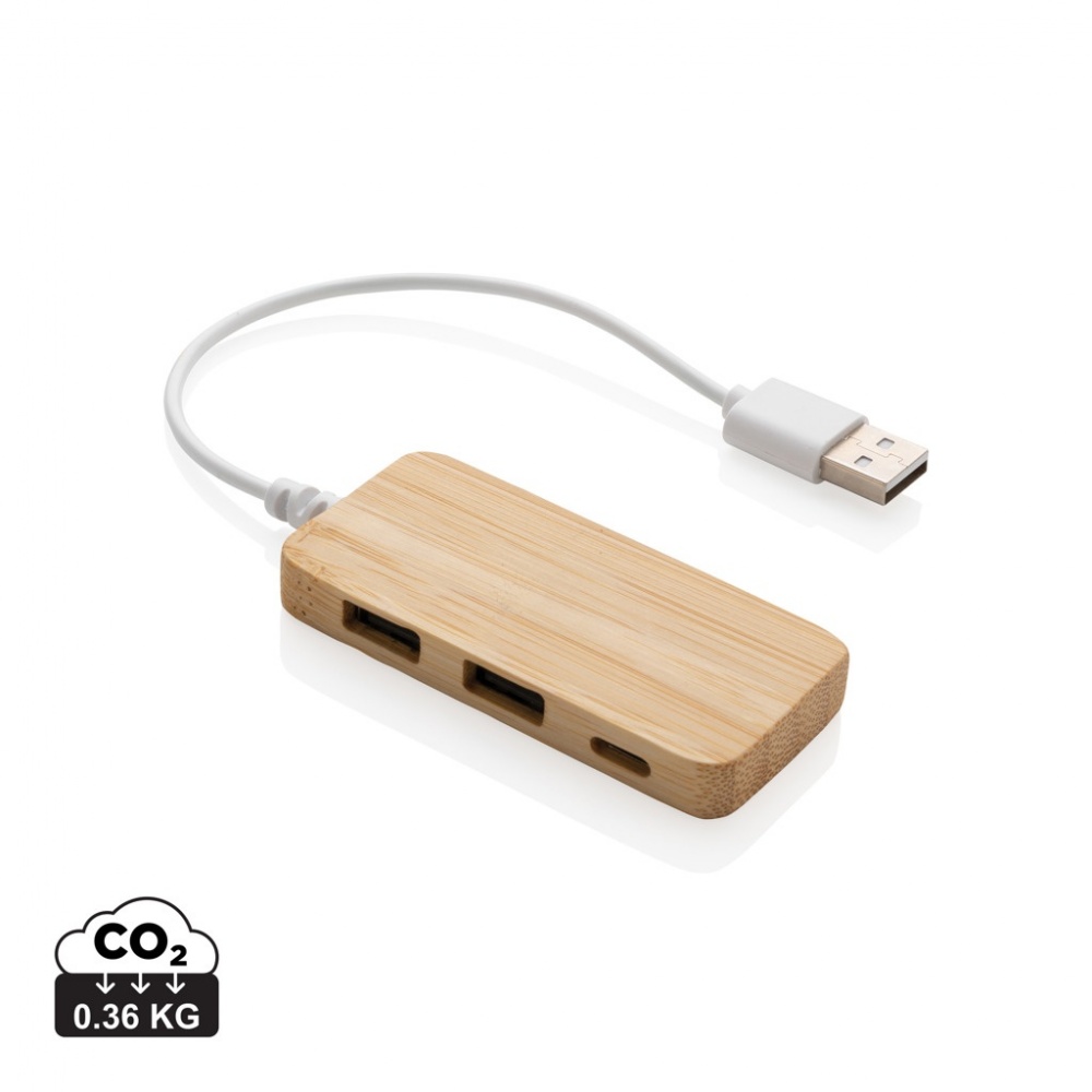 Logotrade advertising product picture of: Bamboo hub with Type-C