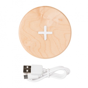 Logo trade corporate gifts picture of: 5W wood wireless charger