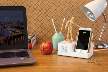 Logotrade promotional item picture of: Ontario 5W wireless charger with speaker