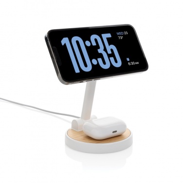 Logo trade promotional merchandise picture of: Ontario RCS rplastic 15W magnetic charging 2 in 1 stand