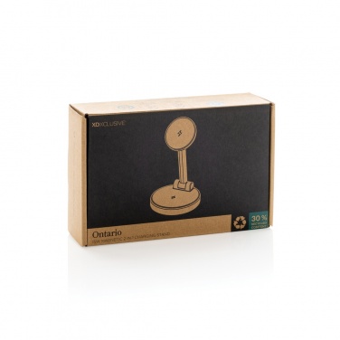 Logo trade promotional items picture of: Ontario RCS rplastic 15W magnetic charging 2 in 1 stand