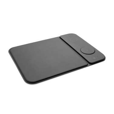 Logo trade promotional gift photo of: Swiss peak RCS recycled PU 15W 3 in 1 charging mousepad