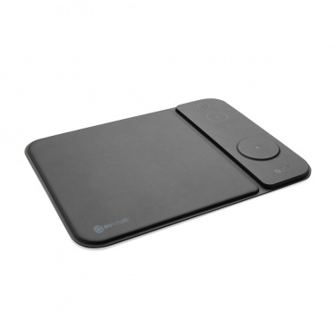 Logo trade advertising products image of: Swiss peak RCS recycled PU 15W 3 in 1 charging mousepad