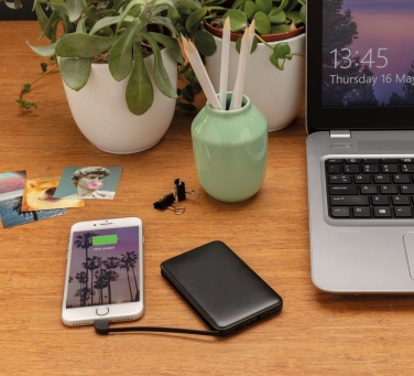 Logotrade promotional merchandise photo of: 5.000 mAh Pocket Powerbank with integrated cables
