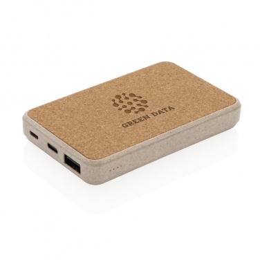Logotrade promotional merchandise picture of: Cork and Wheat 5.000 mAh pocket powerbank