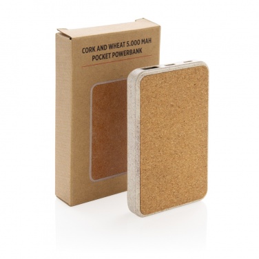 Logotrade promotional giveaway picture of: Cork and Wheat 5.000 mAh pocket powerbank
