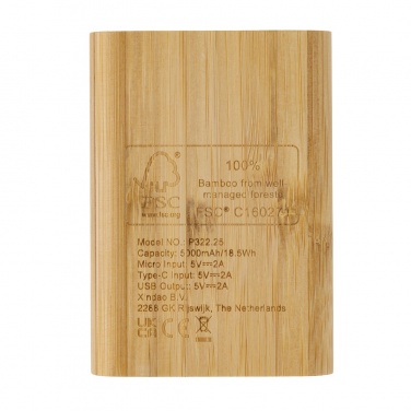 Logotrade promotional giveaway picture of: Bamboo 5.000 mAh powerbank