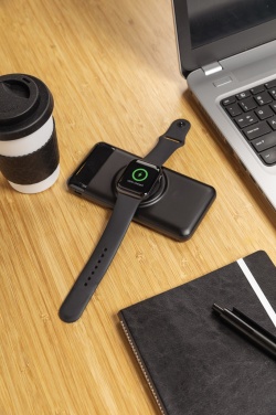 Logo trade promotional merchandise photo of: 10.000 mah wireless powerbank with watch charger