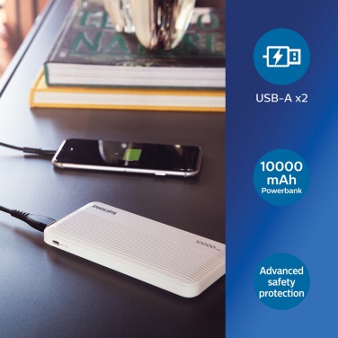Logo trade business gift photo of: Philips 10.000 mAh slim powerbank