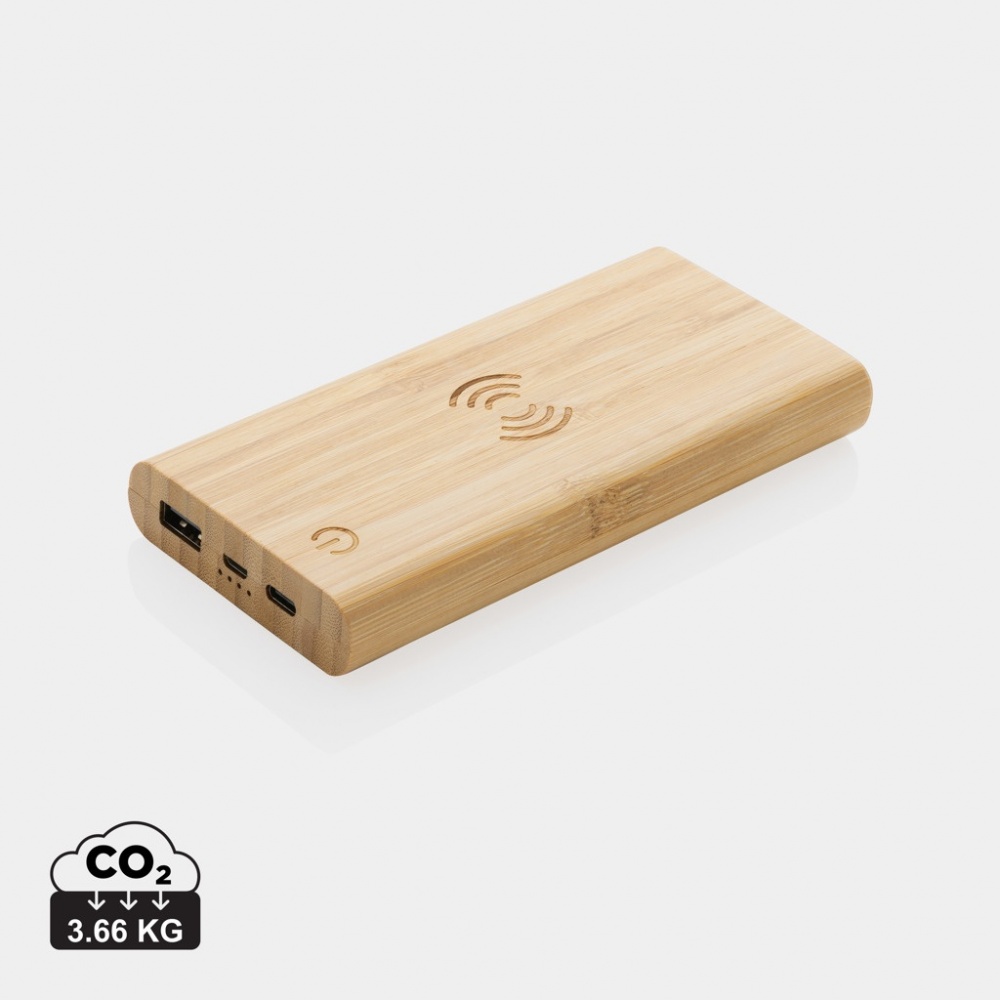 Logotrade business gifts photo of: Bamboo 8.000 mAh 5W wireless powerbank