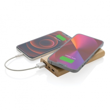 Logotrade promotional giveaways photo of: Bamboo 8.000 mAh 5W wireless powerbank