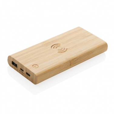 Logotrade promotional products photo of: Bamboo 8.000 mAh 5W wireless powerbank