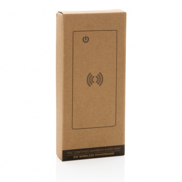 Logotrade corporate gift picture of: Bamboo 8.000 mAh 5W wireless powerbank