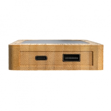 Logo trade corporate gift photo of: Sunwick 10.000 mAh Bamboo solar powerbank