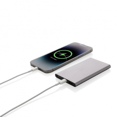 Logo trade corporate gifts image of: RCS recycled plastic/aluminum 4000 mah powerbank with type C