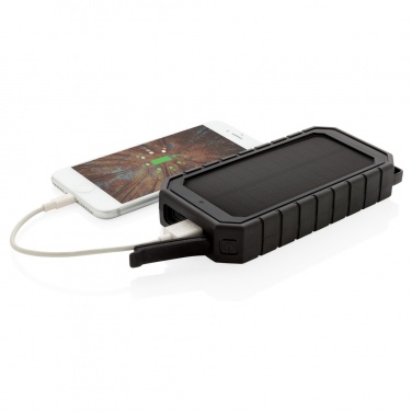 Logo trade promotional item photo of: RCS recycled plastic Solar powerbank with 10W Wireless