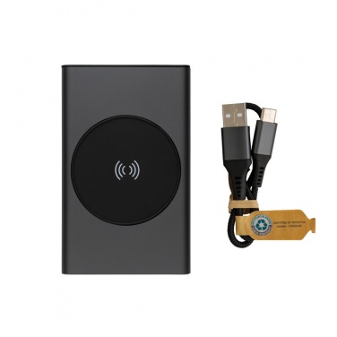 Logo trade business gift photo of: Terra RCS recycled aluminium 5000 mAh powerbank 5W wireless