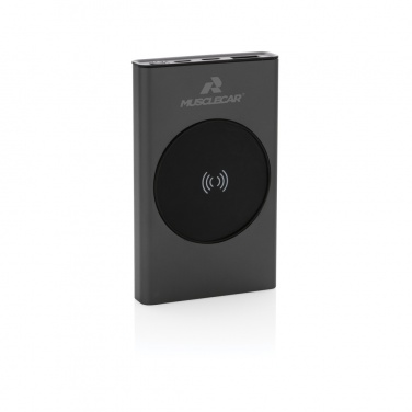 Logo trade promotional gifts image of: Terra RCS recycled aluminium 5000 mAh powerbank 5W wireless