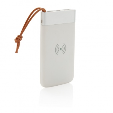 Logo trade promotional merchandise photo of: Aria 8.000 mAh 5W wireless charging powerbank