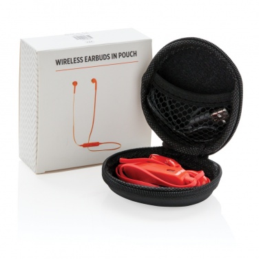 Logo trade business gifts image of: Wireless earbuds in pouch