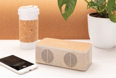 Logo trade advertising products picture of: Wheatstraw wireless charging speaker