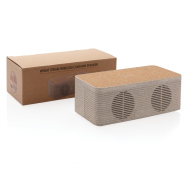 Logotrade corporate gift image of: Wheatstraw wireless charging speaker