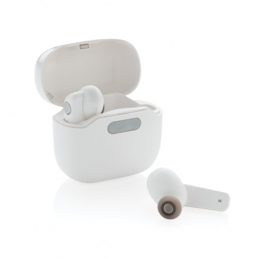 Logo trade promotional items image of: TWS earbuds in UV-C sterilising charging case