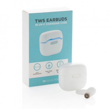 Logotrade business gift image of: TWS earbuds in UV-C sterilising charging case