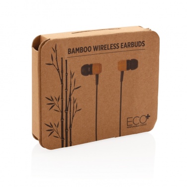 Logotrade promotional merchandise image of: Bamboo wireless earbuds