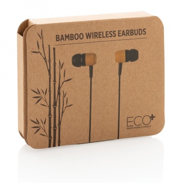 Logotrade business gifts photo of: Bamboo wireless earbuds