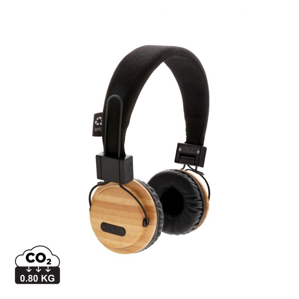 Logotrade promotional gift picture of: Bamboo wireless headphone